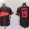 Men's San Francisco 49ers#19 Deebo Samuel Black With Patch Cool Base Stitched Baseball Jersey