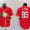 Men's San Francisco 49ers #85 George Kittle Red With Patch Cool Base Stitched Baseball Jersey