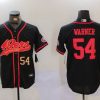 Men's San Francisco 49ers #54 Fred Warner Black With Patch Cool Base Stitched Baseball Jerseys