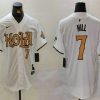 Men's New Orleans Saints #7 Taysom Hill Number White Nola Baseball Jersey