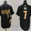 Men's New Orleans Saints #7 Taysom Hill Number Black Nola Baseball Jersey