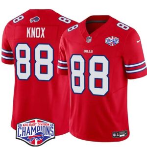 Men's Buffalo Bills #88 Dawson Knox Red F.U.S.E. 2024 AFC East Division Champions Jersey