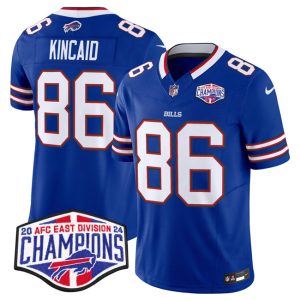 Men's Buffalo Bills #86 Dalton Kincaid Royal F.U.S.E. 2024 AFC East Division Champions Jersey