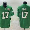 Men's Philadelphia Eagles #17 Nakobe Dean Green 2025 Super Bowl LIX Patch F.U.S.E. Throwback Jersey