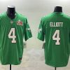 Men's Philadelphia Eagles #4 Jake Elliott Green 2025 Super Bowl LIX Patch F.U.S.E. Throwback Jersey