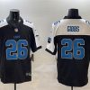 Men's Detroit Lions #26 Jahmyr Gibbs Black White F.U.S.E. 2024 Michigan Patch Vapor Limited Football Stitched Jersey