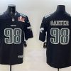 Men's Philadelphia Eagles #98 Jalen Carter Black 2025 Super Bowl LIX Patch Fashion New Vapor Untouchable Limited Football Stitched Jersey