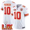 Men's Kansas City Chiefs #10 Isiah Pacheco White 2025 Super Bowl LIX Patch F.U.S.E. Jersey