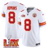 Men's Kansas City Chiefs #8 DeAndre Hopkins White 2025 Super Bowl LIX Patch F.U.S.E. Jersey