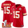 Men's Kansas City Chiefs #15 Patrick Mahomes Red 2025 Super Bowl LIX Patch F.U.S.E. Jersey