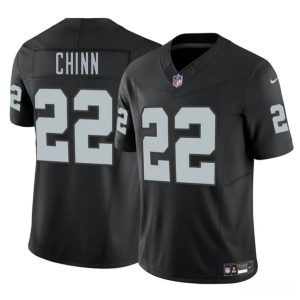 Men's Las Vegas Raiders #22 Jeremy Chinn Black 2025 F.U.S.E. Vapor Football Stitched Jersey