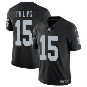 Men's Las Vegas Raiders #15 Kyle Philips Black 2025 Vapor Football Stitched Jersey