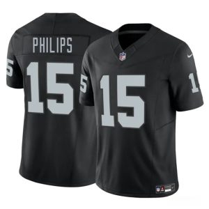Men's Las Vegas Raiders #15 Kyle Philips Black 2025 F.U.S.E. Vapor Football Stitched Jersey