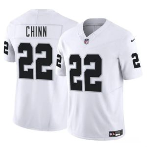 Men's Las Vegas Raiders #22 Jeremy Chinn White 2025 F.U.S.E. Vapor Football Stitched Jersey