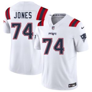 Men's New England Patriots #74 Caleb Jones White 2025 F.U.S.E. Vapor Limited Football Stitched Jersey