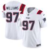 Men's New England Patriots #97 Milton Williams White 2025 F.U.S.E. Vapor Limited Football Stitched Jersey
