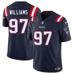 Men's New England Patriots #97 Milton Williams Navy 2025 F.U.S.E. Vapor Limited Football Stitched Jersey