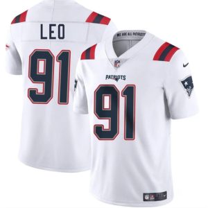 Men's New England Patriots #91 Titus Leo White 2025 Vapor Limited Football Stitched Jersey