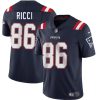 Men's New England Patriots #86 Giovanni Ricci Navy 2025 Vapor Limited Football Stitched Jersey