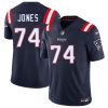Men's New England Patriots #74 Caleb Jones Navy 2025 F.U.S.E. Vapor Limited Football Stitched Jersey