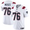 Men's New England Patriots #76 Morgan Moses White 2025 Vapor Limited Football Stitched Jersey