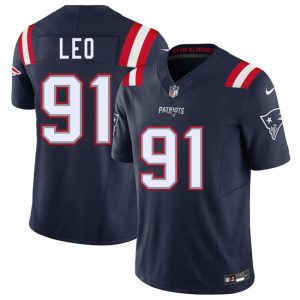 Men's New England Patriots #91 Titus Leo Navy 2025 F.U.S.E. Vapor Limited Football Stitched Jersey