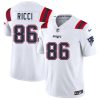 Men's New England Patriots #86 Giovanni Ricci White 2025 F.U.S.E. Vapor Limited Football Stitched Jersey