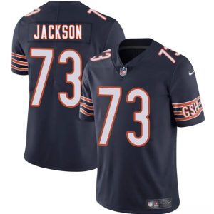 Men's Chicago Bears #73 Jonah Jackson Navy 2025 Vapor Football Stitched Jersey