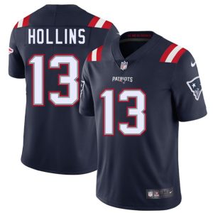 Men's New England Patriots #13 Mack Hollins Navy 2025 Vapor Limited Football Stitched Jersey