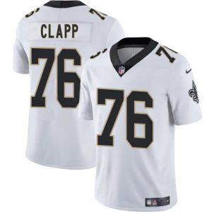Men's New Orleans Saints #76 Will Clapp White 2025 Vapor Limited Football Stitched Jersey