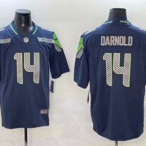 Men's Seattle Seahawks #14 Sam Darnold Navy 2025 Vapor Limited Football Stitched Jersey