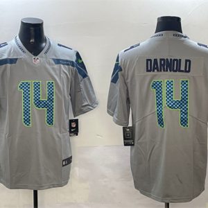 Men's Seattle Seahawks #14 Sam Darnold Gray 2025 Vapor Limited Football Stitched Jersey