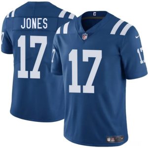 Men's Indianapolis Colts #17 Daniel Jones Blue 2025 Vapor Limited Football Stitched Jersey