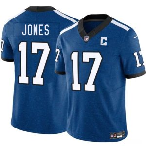 Men's Indianapolis Colts #17 Daniel Jones Blue 2025 F.U.S.E. Throwback Vapor Limited Football Stitched Jersey