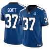 Men's Indianapolis Colts #37 Daniel Scott Blue 2025 F.U.S.E. Throwback Vapor Limited Football Stitched Jersey