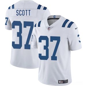 Men's Indianapolis Colts #37 Daniel Scott White 2025 Vapor Limited Football Stitched Jersey