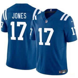 Men's Indianapolis Colts #17 Daniel Jones Blue 2025 F.U.S.E. Vapor Limited Football Stitched Jersey
