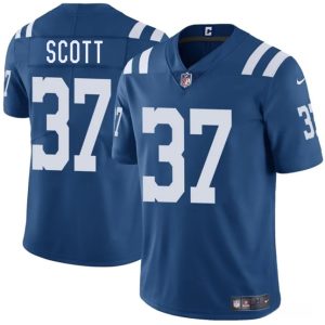Men's Indianapolis Colts #37 Daniel Scott Blue 2025 Vapor Limited Football Stitched Jersey