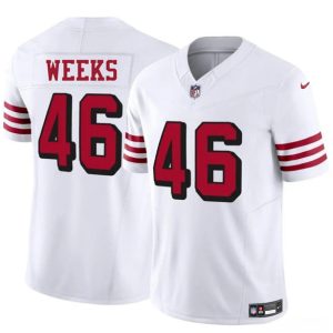 Men's San Francisco 49ers #46 Jon Weeks New White 2025 F.U.S.E.  Jersey