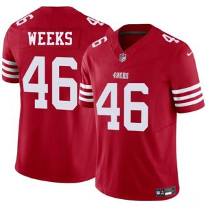 Men's San Francisco 49ers #46 Jon Weeks Red 2025 F.U.S.E. Vapor Untouchable Limited Football Stitched Jersey