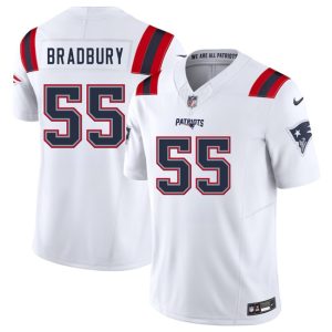 Men's New England Patriots #55 Garrett Bradbury White 2025 F.U.S.E. Jersey