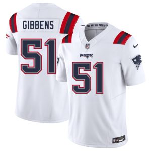 Men's New England Patriots #51 Jack Gibbens White 2025 F.U.S.E. Jersey