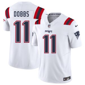 Men's New England Patriots #11 Joshua Dobbs White 2025 F.U.S.E. Jersey
