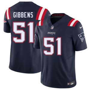 Men's New England Patriots #51 Jack Gibbens Navy 2025 F.U.S.E. Jersey