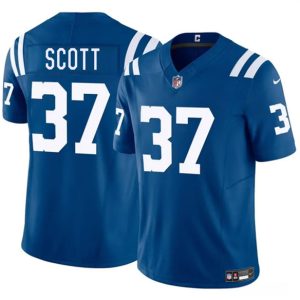 Men's Indianapolis Colts #37 Daniel Scott Blue 2025 F.U.S.E. Jersey