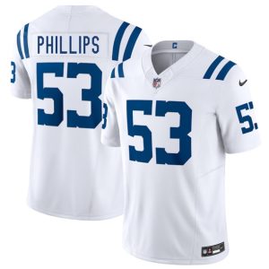 Men's Indianapolis Colts #53 Jacob Phillips White 2025 F.U.S.E. Jersey