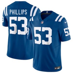 Men's Indianapolis Colts #53 Jacob Phillips Blue 2025 F.U.S.E. Jersey