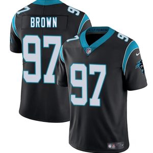 Men's Carolina Panthers #97 Bobby Brown Black 2025 Jersey