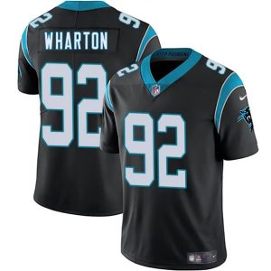 Men's Carolina Panthers #92 Tershawn Wharton Black 2025 Jersey