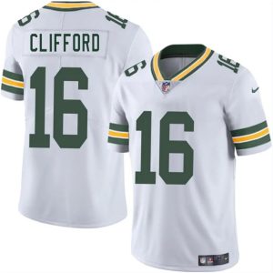 Men's Green Bay Packers #16 Sean Clifford White 2025  Jersey